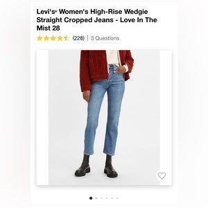 Levi’s High-rise Wedgie Straight Crop Jean- Love in the Mist Size 28